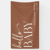 Hallo Baby Baby shower Brown Boho Bohemian Spandoek (Verticaal)