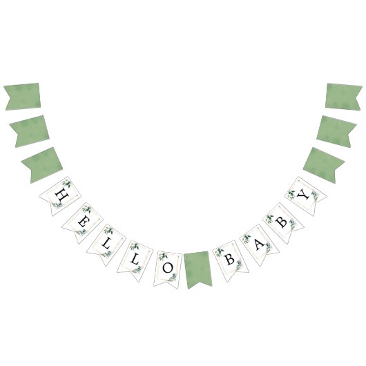 hallo Baby - Baby shower Bunting Banner (Alle)