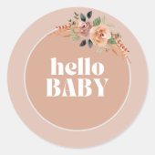 Hallo Baby Baby shower Envelopzegel Ronde Sticker (Voorkant)