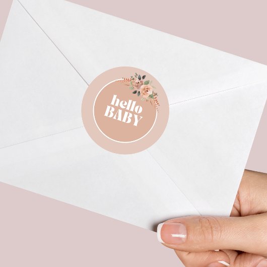 Hallo Baby Baby shower Envelopzegel Ronde Sticker
