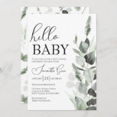 Hallo Baby Baby shower Groen Kaart (Voorkant / Achterkant)