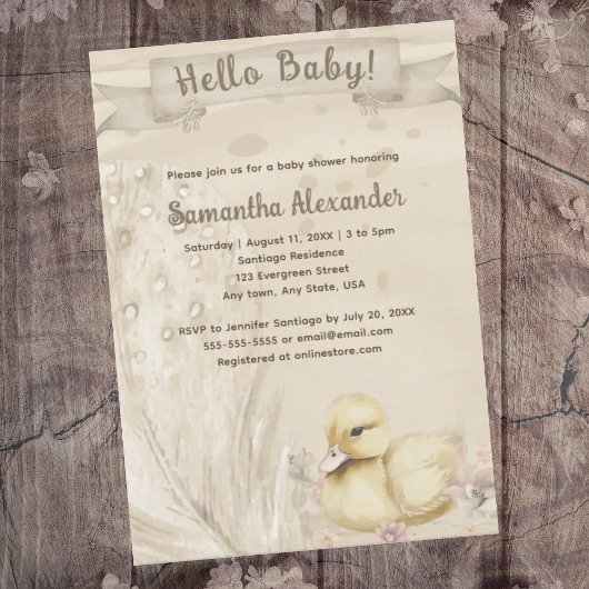 Hallo Baby-baby shower Kaart