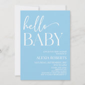 Hallo Baby Baby shower Minimaal blauw Kaart (Voorkant)