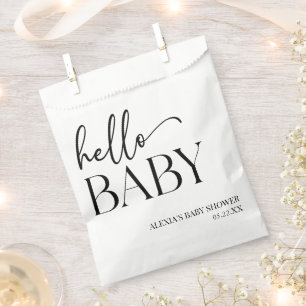 Hallo Baby Baby shower Minimalist voor zwart-wit Bedankzakje