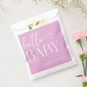 Hallo Baby Baby shower Roze Minimalist Bedankzakje (Gezegeld)