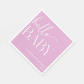 Hallo Baby Baby shower Roze Minimalist Servet (Hoek)