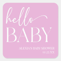 Hallo Baby Baby shower Roze Minimalist