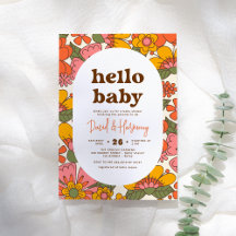 hallo Baby | Baby shower van Groovy Retro Flowers 