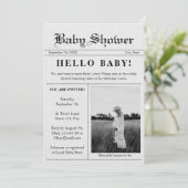 Hallo Baby Baby shower voor krantenfoto's Kaart (Staand voorkant)
