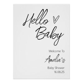 Hallo Baby Baby shower welkomstbord Perfect Poster