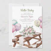 Hallo Baby Ballonnen Picknickpark Neutrale douche Kaart (Voorkant)