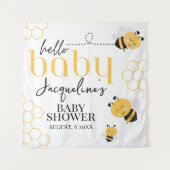 Hallo Baby Bee: Adorable Baby Borrel Wandkleed (Voorkant)