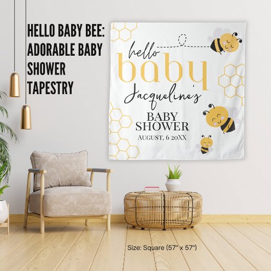 Hallo Baby Bee: Adorable Baby Borrel Wandkleed