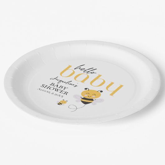 Hallo Baby Bee-utiful Viering: Papieren Bordje (Gekanteld)