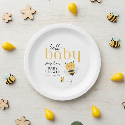 Hallo Baby Bee-utiful Viering: Papieren Bordje