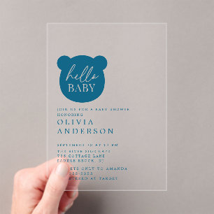 Hallo Baby Beer Baby shower Acryl Uitnodigingen
