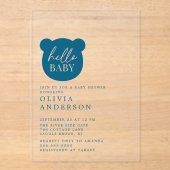 Hallo Baby Beer Baby shower Acryl Uitnodigingen (Voorkant)