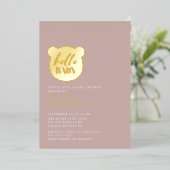 Hallo Baby Beer Baby shower Folie Uitnodiging (Staand Voorkant)