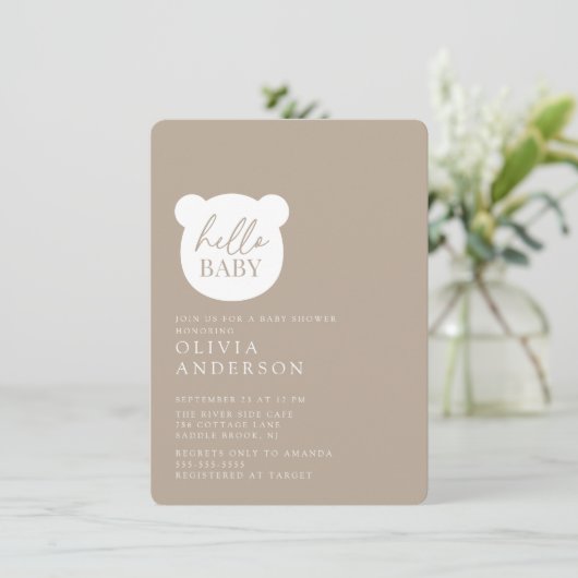 Hallo Baby Beer Baby shower Kaart (Staand voorkant)