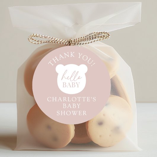 Hallo Baby Beer Dank u Ronde Sticker