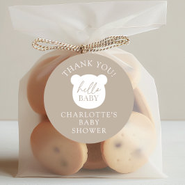 Hallo Baby Beer Dank u Ronde Sticker