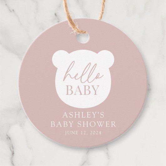 Hallo Baby Beer Het is een jongen Bedankjes Labels (Voorkant)