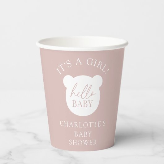 Hallo Baby Beer Het is een jongen Papieren Bekers (Achterkant)