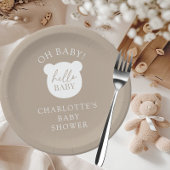 Hallo Baby Beer Het is een jongen Papieren Bordje