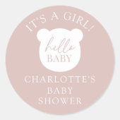 Hallo Baby Beer Het is een jongen Ronde Sticker (Voorkant)