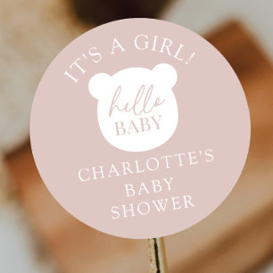 Hallo Baby Beer Het is een jongen Ronde Sticker