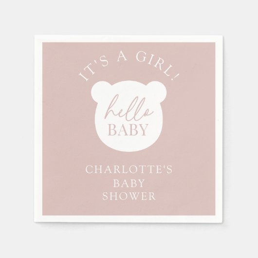 Hallo Baby Beer Het is een jongen Servet (Voorkant)