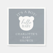 Hallo Baby Beer Het is een jongen Servet (Voorkant)