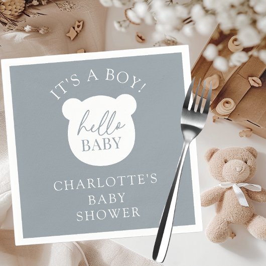 Hallo Baby Beer Het is een jongen Servet