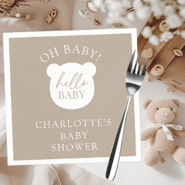 Hallo Baby Beer Het is een jongen Servet