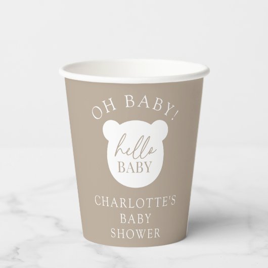 Hallo Baby Beer Papieren beker (Achterkant)