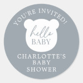 Hallo Baby Beer U bent uitgenodigd Ronde Sticker (Voorkant)