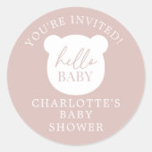 Hallo Baby Beer U bent uitgenodigd Ronde Sticker (Voorkant)