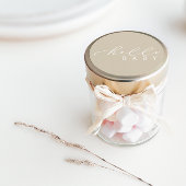 Hallo Baby Beige Minimalistisch Script Baby shower Ronde Sticker