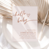 hallo Baby Beige Neutraal Baby shower Uitnodiging