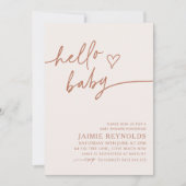 hallo Baby Beige Neutraal Baby shower Uitnodiging (Voorkant)
