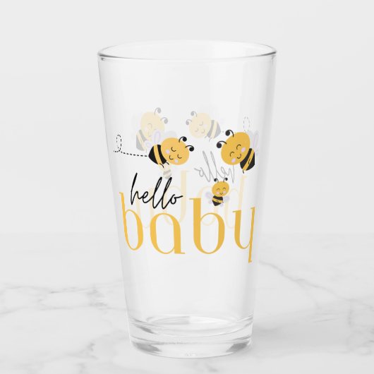 Hallo Baby Bijendouche Drink Glas (Voorkant)