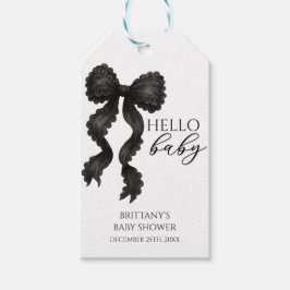 Hallo Baby Black Bow Baby shower Modern Cadeaulabel