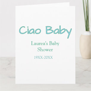 hallo baby blauw groen pastel baby shower naam dat kaart