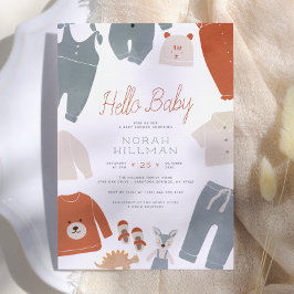 Hallo Baby | Blauwe Boho Kleren Jongens Babyfeestj Kaart