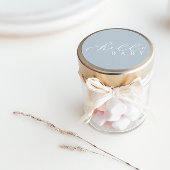 Hallo Baby Blue Minimalistisch Script Baby shower Ronde Sticker