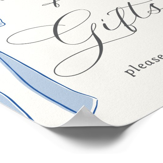 Hallo Baby Blue Parijs Eiffeltoren Kaarten & Cadea Poster (Hoek)