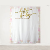 Hallo Baby Boho Baby Meisje Douche Achtergrond Wandkleed (Voorkant)