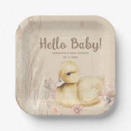 Hallo Baby! Boho baby shower Papieren Bordje