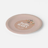 Hallo Baby, Boho Baby shower Papieren Bordje (Gekanteld)