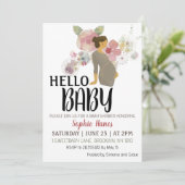 hallo Baby Boho Botanisch Baby shower Kaart (Staand voorkant)